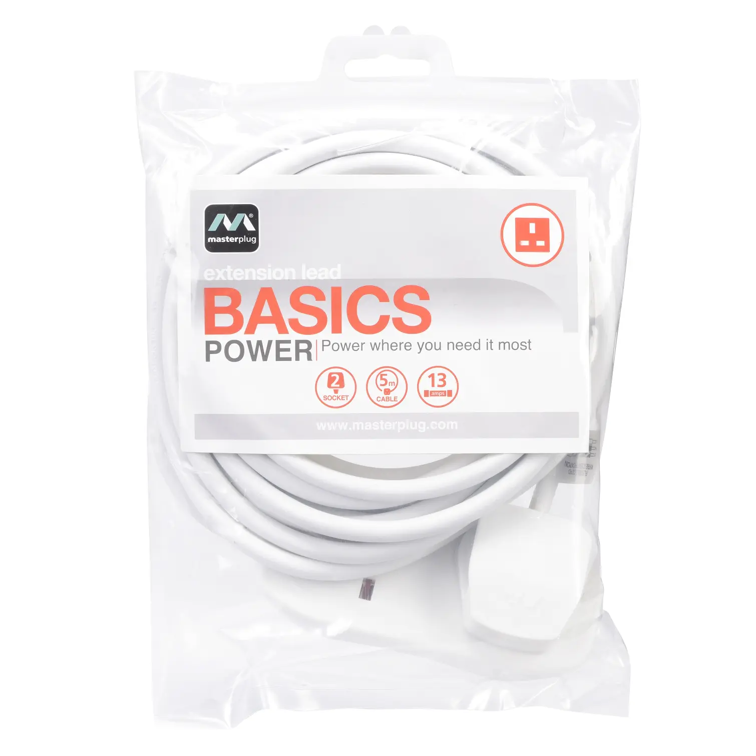 MasterPlug 2G 13A 5m Lead