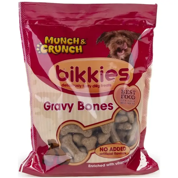 OFO0511 Munch & Crunch Bikkies Gravy Bones Dog Biscuits 300g