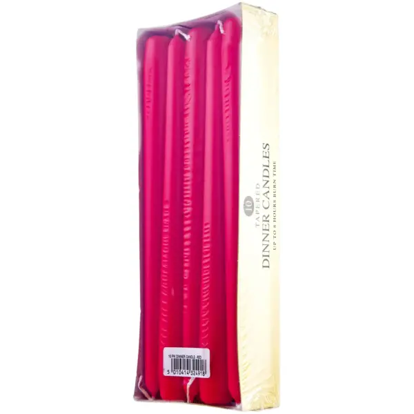 PCL0041 Prices Tapered 25.5cm Dinner Candles Red Pack of 10