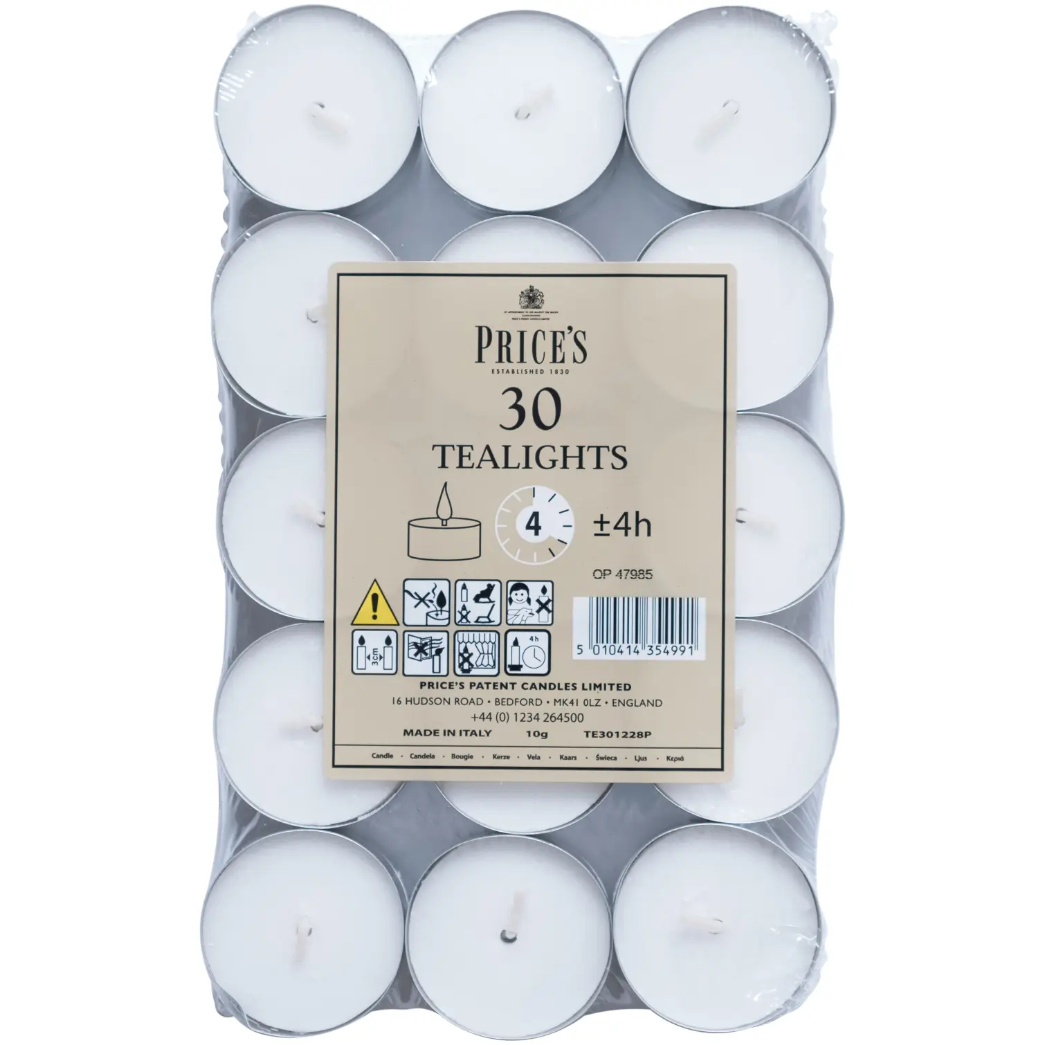 PCL0120 Prices 30 Tealights 4 Hour Burn Time