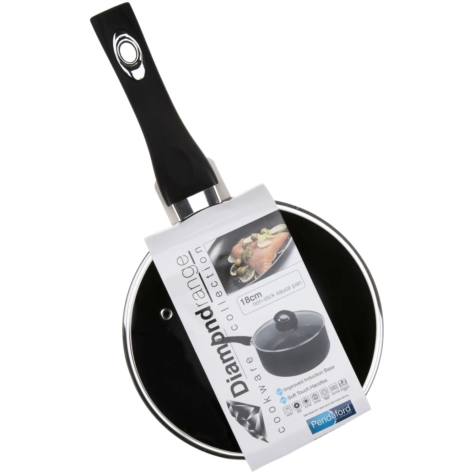 PEN0091_2 Black Diamond 18cm Saucepan Non Stick