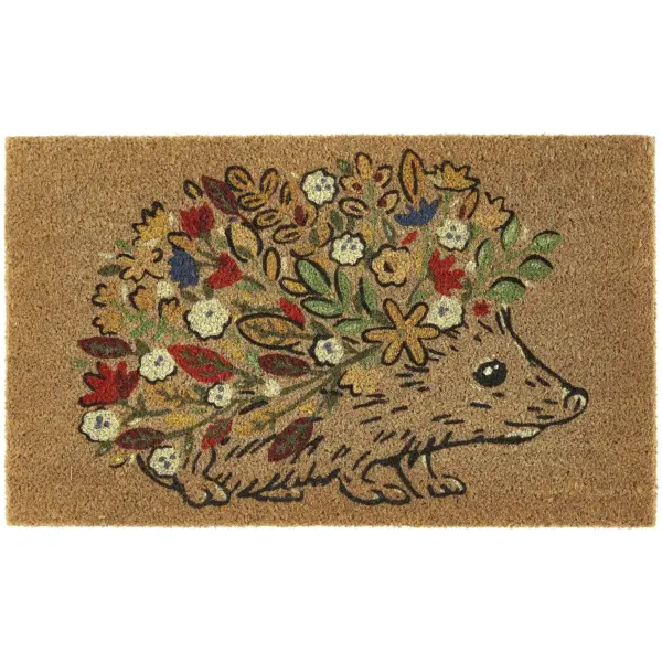 PEX0092 My Mat Coir Floral Hedgehog 45x75cm