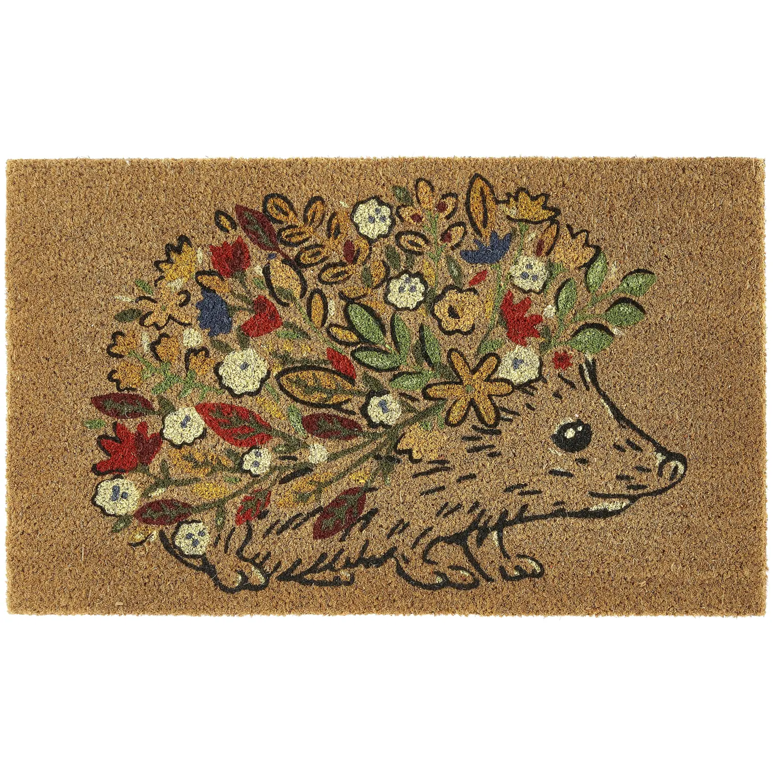 PEX0092 My Mat Coir Floral Hedgehog 45x75cm