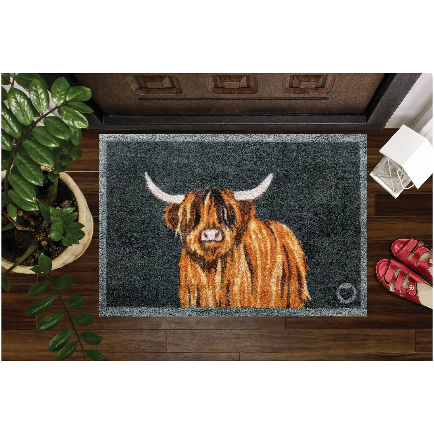 PEX0170_1 Hug Rug Highland Cow Mat 50x75cm