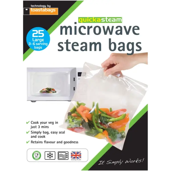 PLI0010 Quickasteam Microwave Steam Bags (25)