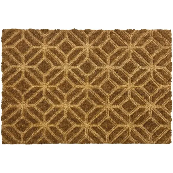 Mighty Mats Designer Collection Embossed Coir Door Mat Square Geo 40 x 60cm