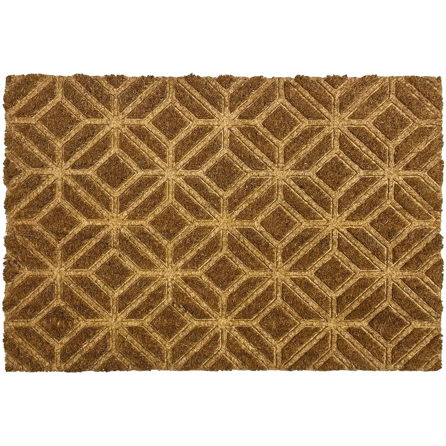 PMR0001 Mighty Mats Designer Collection Embossed Coir Door Mat Square Geo 40 x 60cm