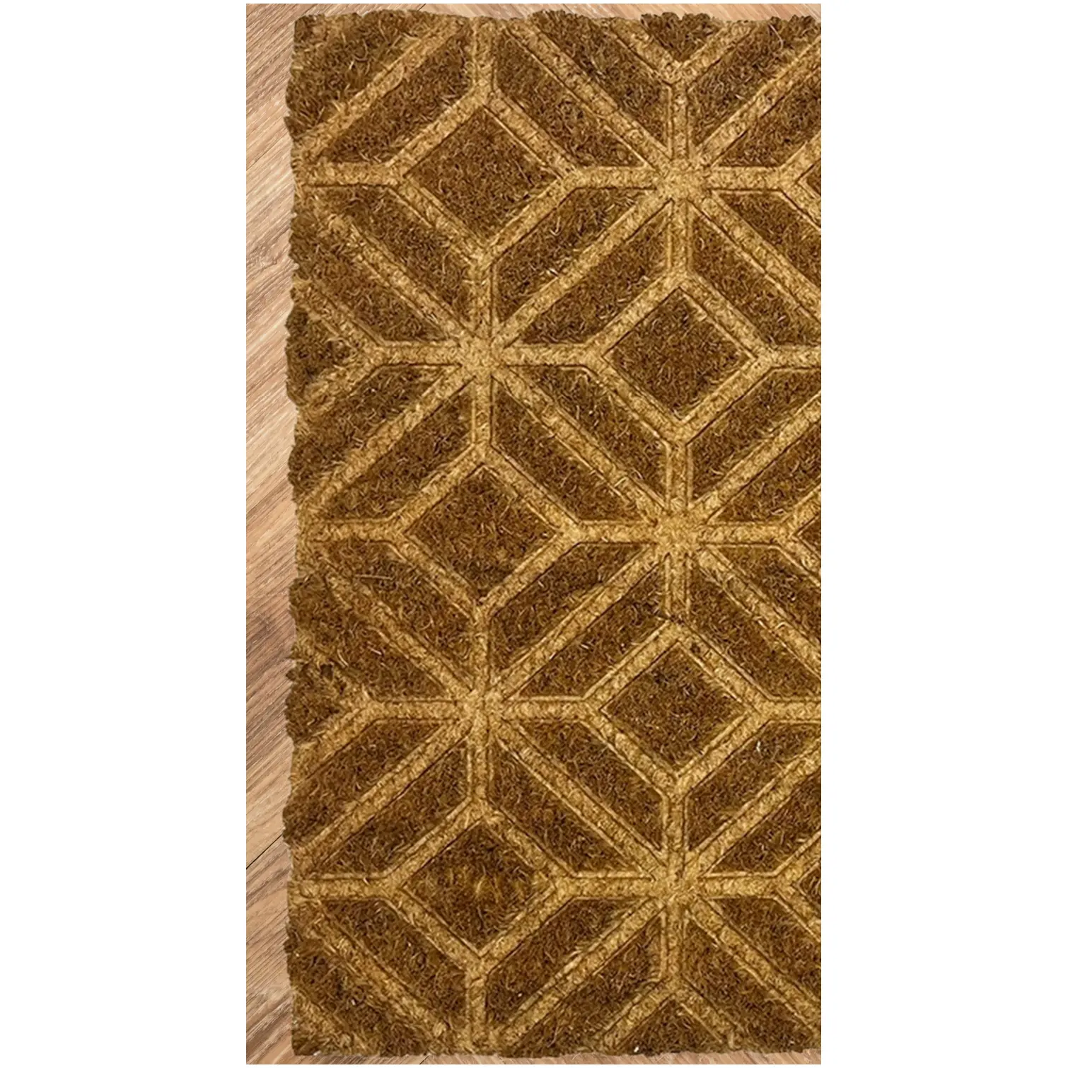 PMR0001_2 Mighty Mats Designer Collection Embossed Coir Door Mat Square Geo 40 x 60cm