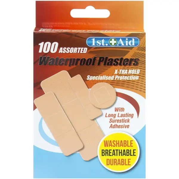 1st Aid Waterproof Plasters 100pk