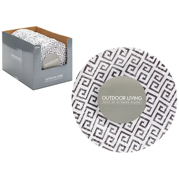 Outdoor Living Geometric Paper Plates 10Pk