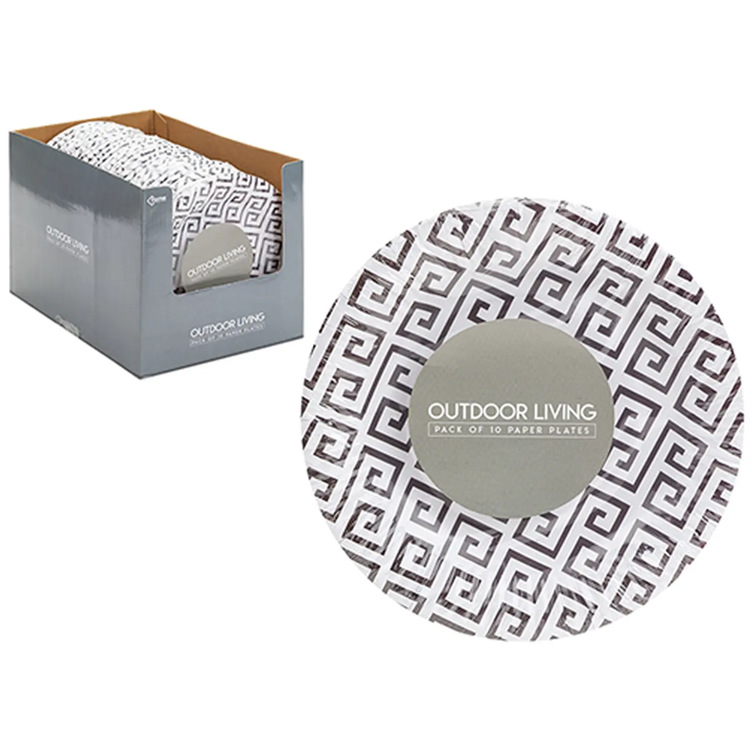 Outdoor Living Geometric Paper Plates 10Pk
