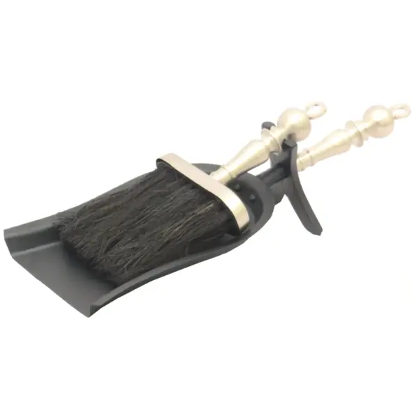 QPI0006 The Fireside Range Brush & Shovel Black & Pewter 30cm