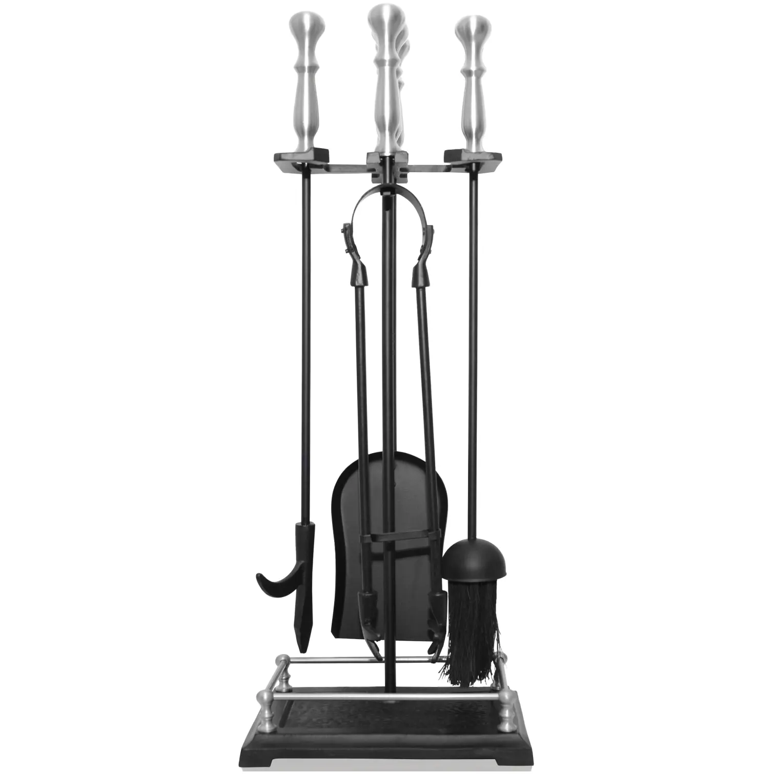 QPI0055_1 The Fireside Range Gallery Companion Set Black & Pewter