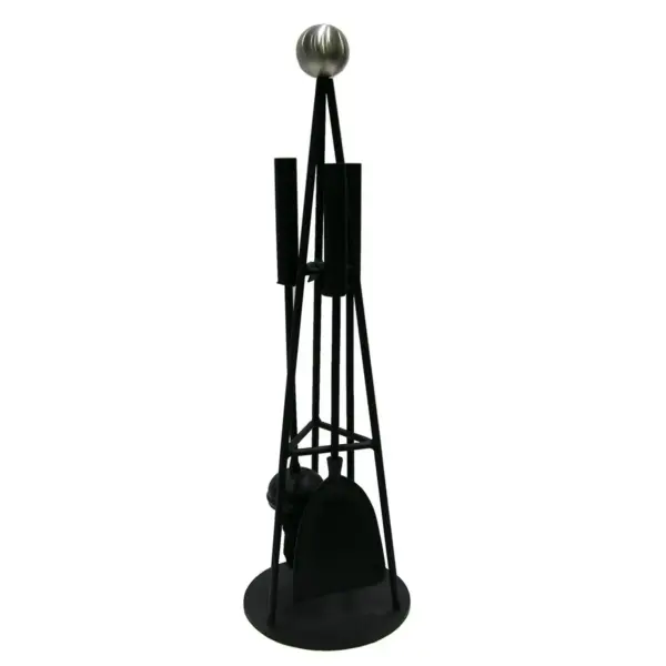 The Fireside Range Teepee Companion Set Black  & Pewter