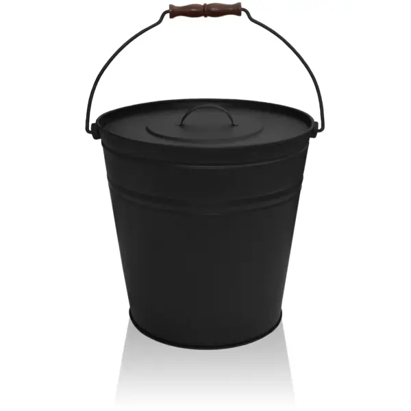 The Fireside Range Black Ash Bucket with Lid 33cm