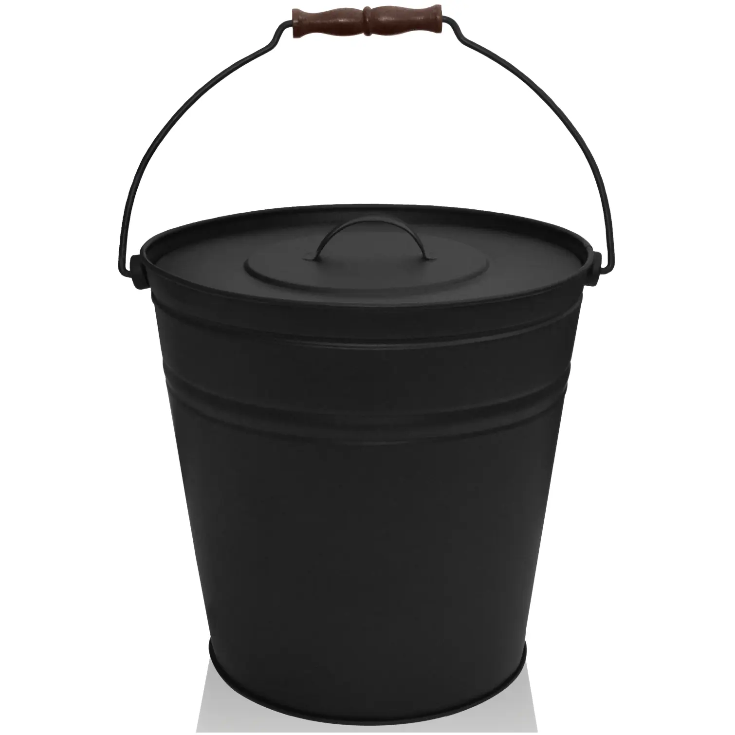 The Fireside Range Black Ash Bucket with Lid 33cm