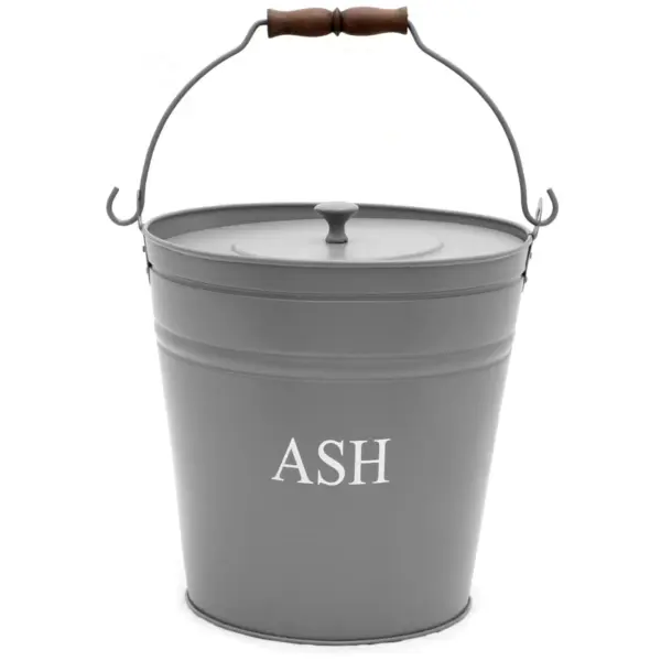 The Fireside Range Ash Bucket With Lid Grey