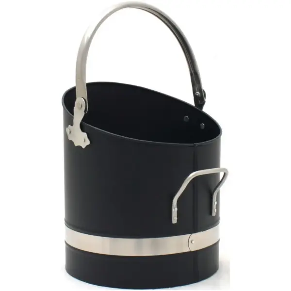 The Fireside Range Coal Bucket Black & Pewter