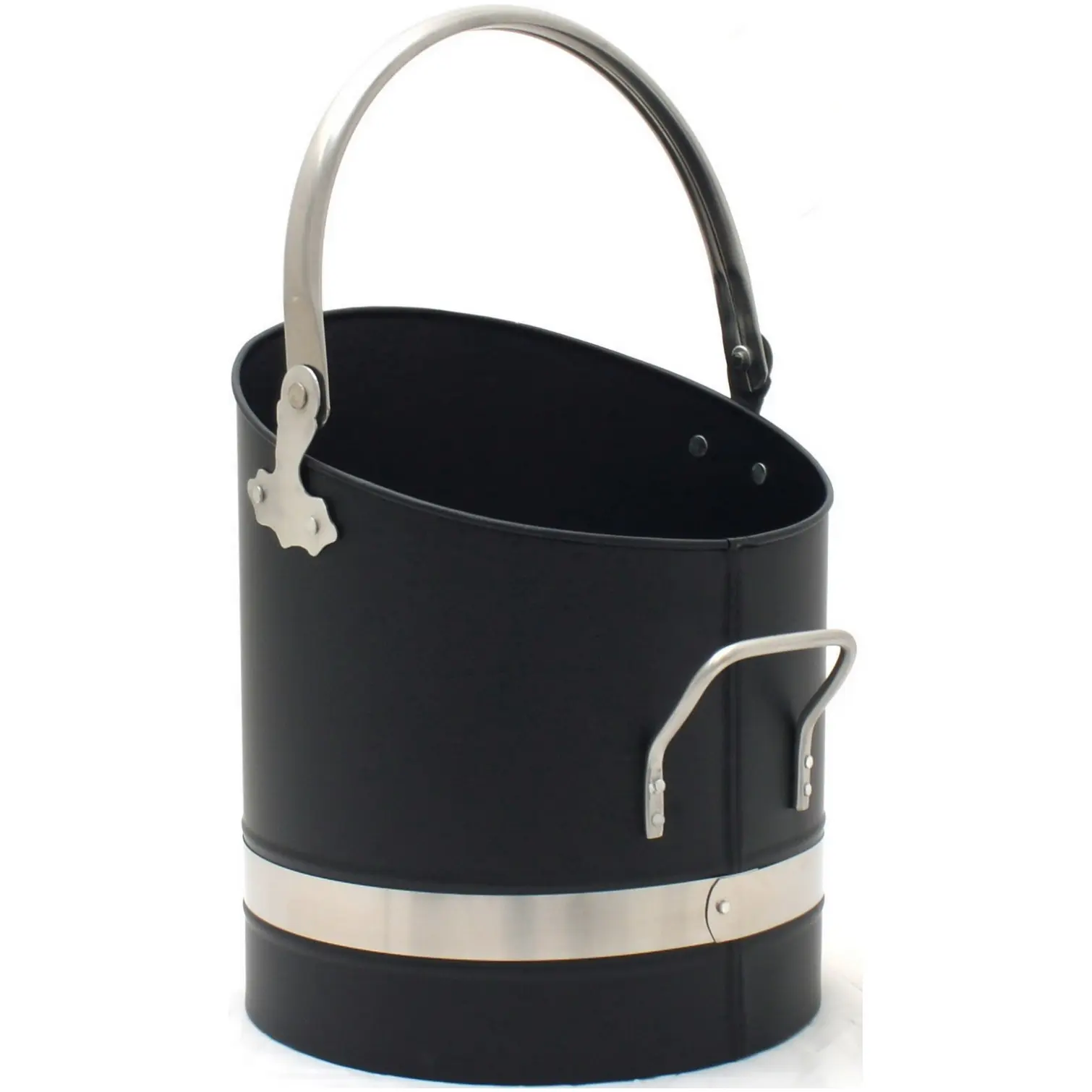 The Fireside Range Coal Bucket Black & Pewter