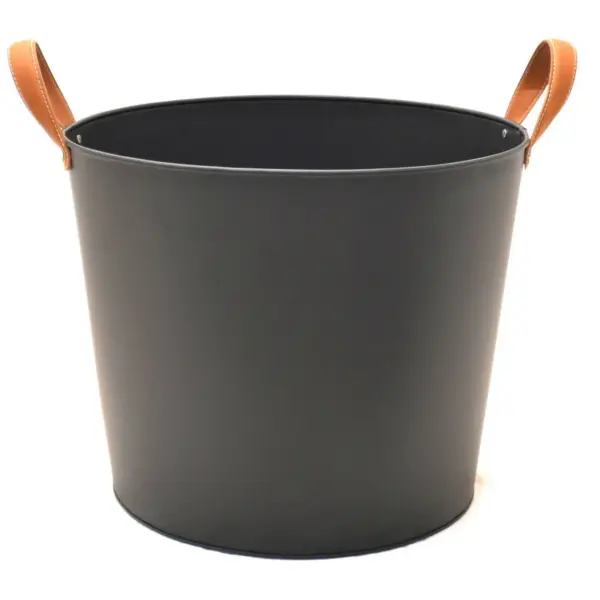 The Fireside Range Large Handled Log Bucket Black