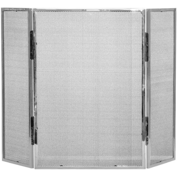 The Fireside Range 3 Fold Guard Polished Nickel 635mm