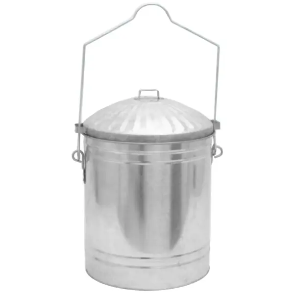 The Fireside Range Small Ash Bin & Lid Galvanised 43 x 37cm
