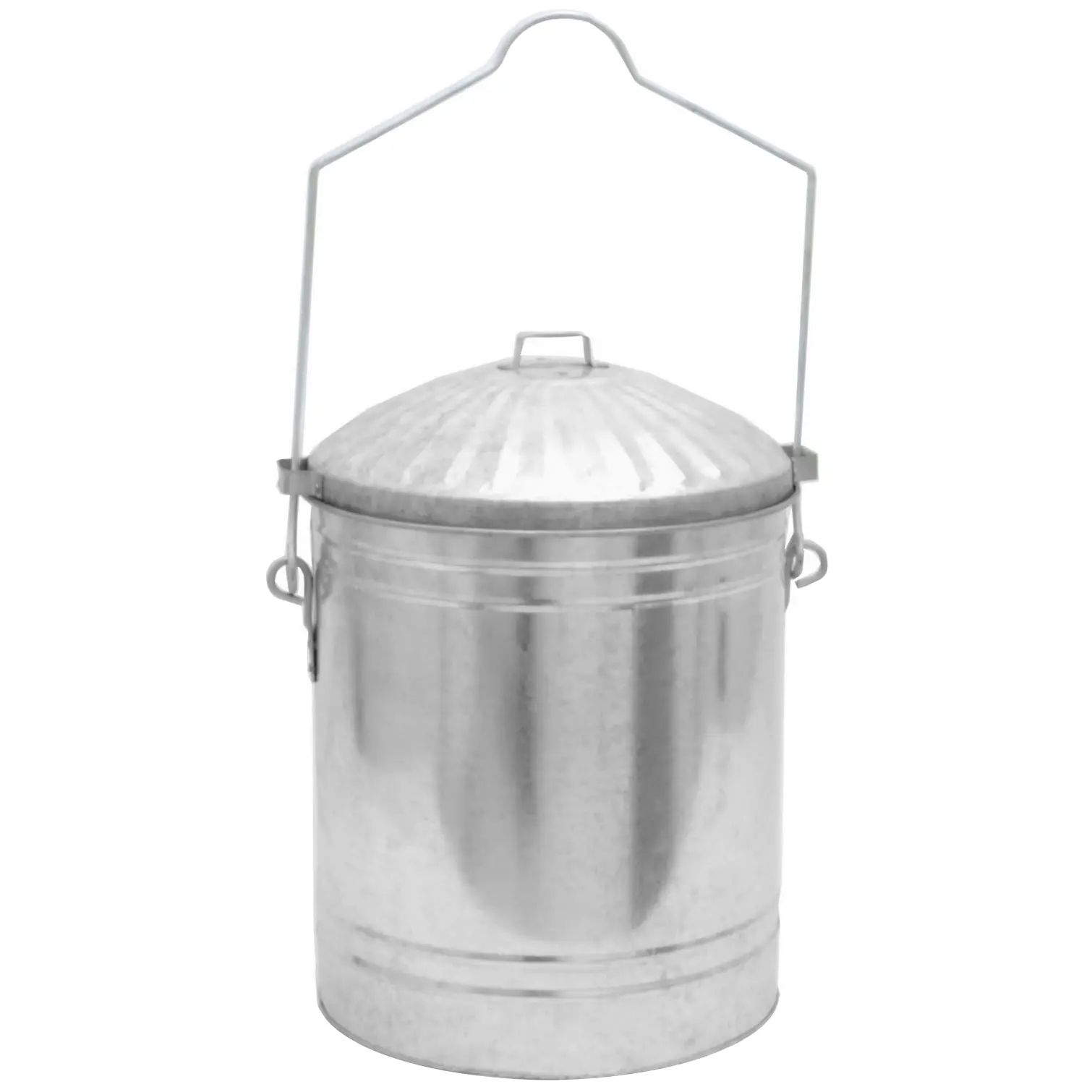 The Fireside Range Small Ash Bin & Lid Galvanised 43 x 37cm