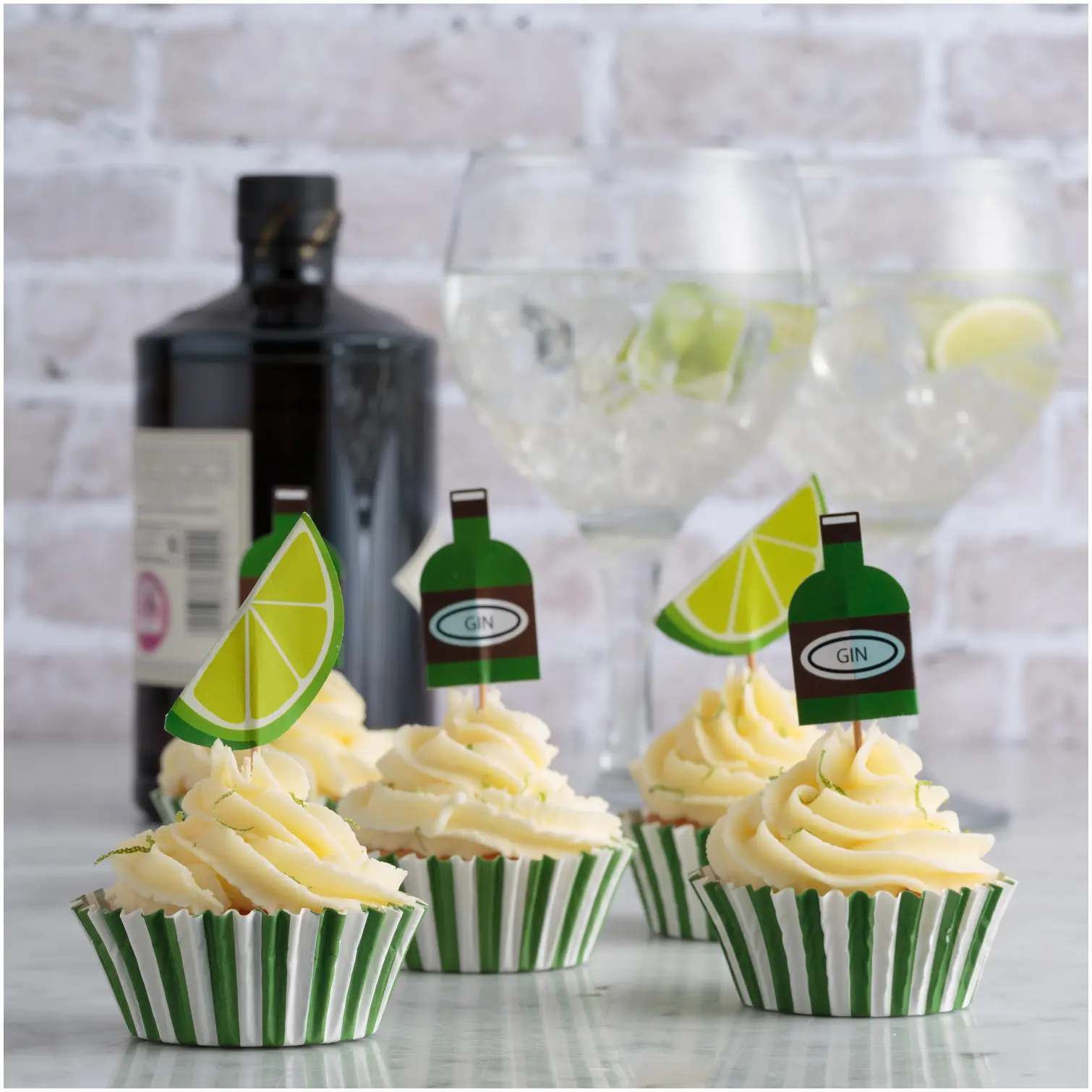 G & T Cupcake Cases & Toppers