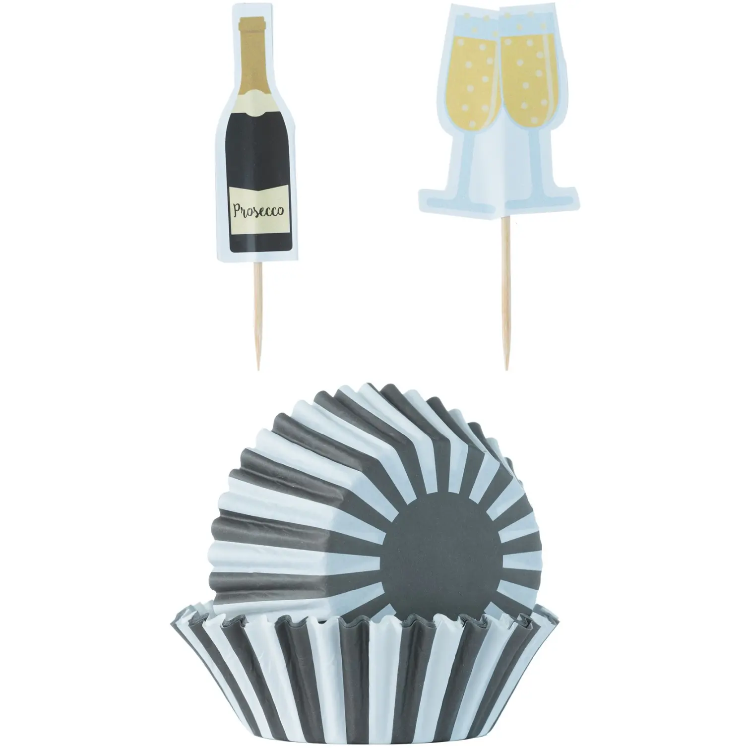 Prosecco Cupcake Case &Toppers