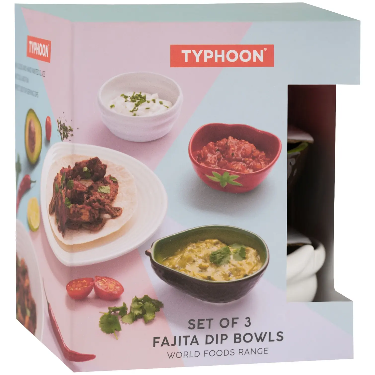 Typhoon World Foods Set of 3 Fajita Dip Bowls