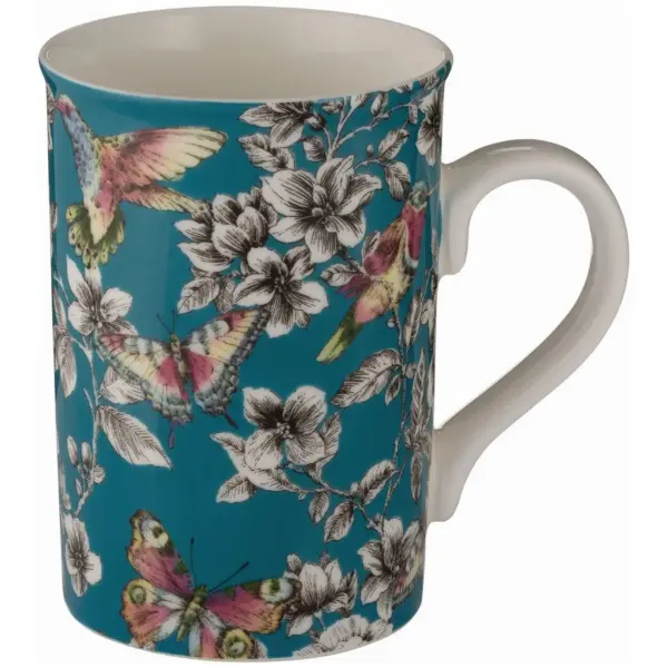 Price & Kensington Hummingbird Fine China Teal Mug