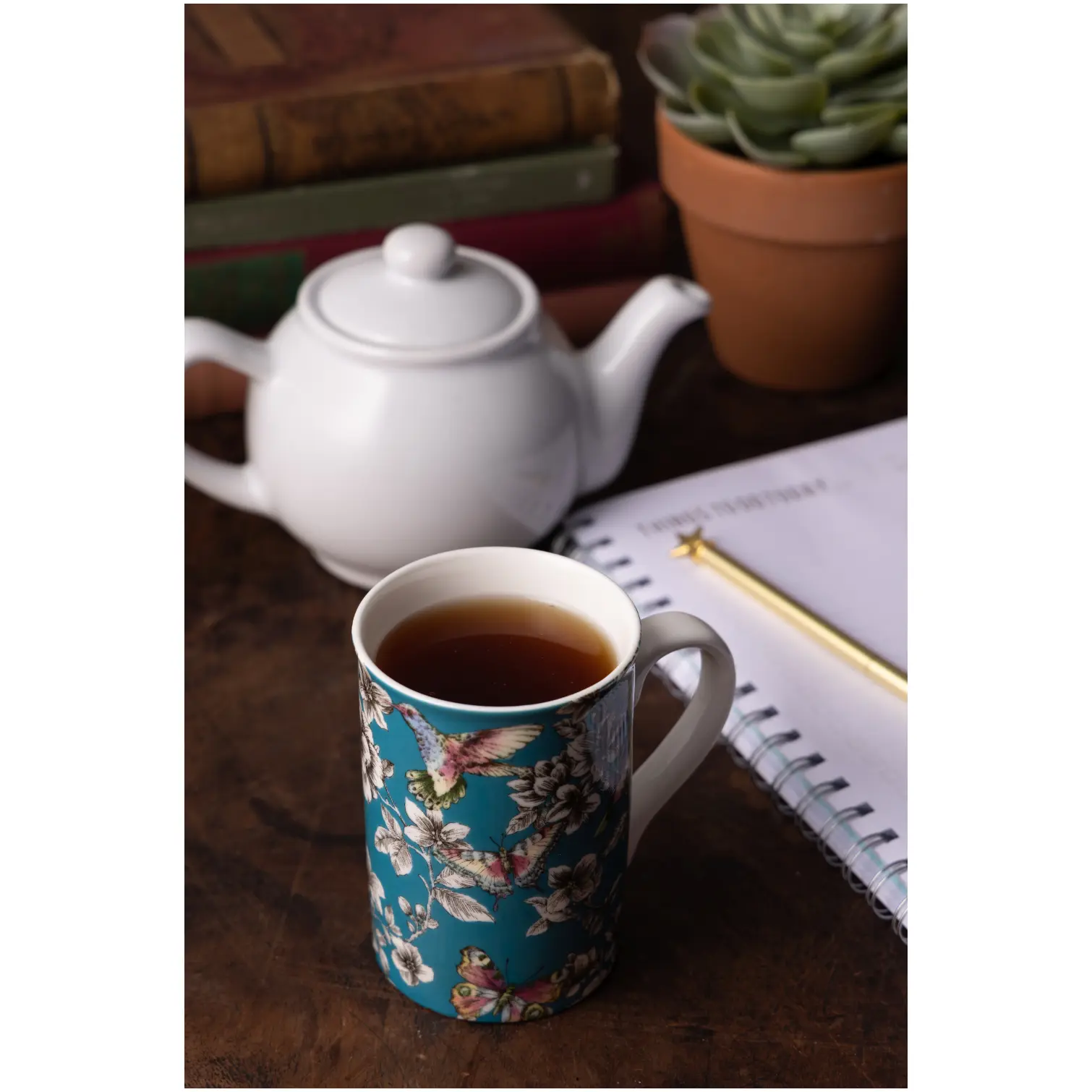 Price & Kensington Hummingbird Fine China Teal Mug