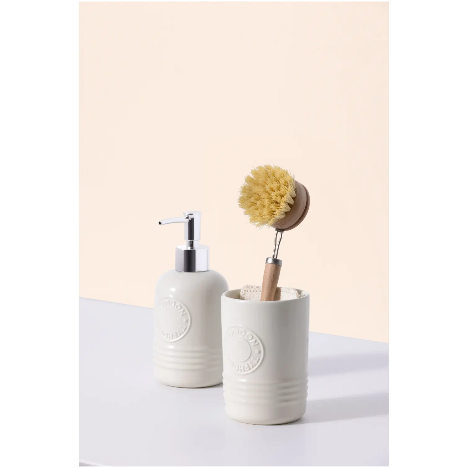Typhoon Living Cream Soap Dispenser and Tumbler Set
