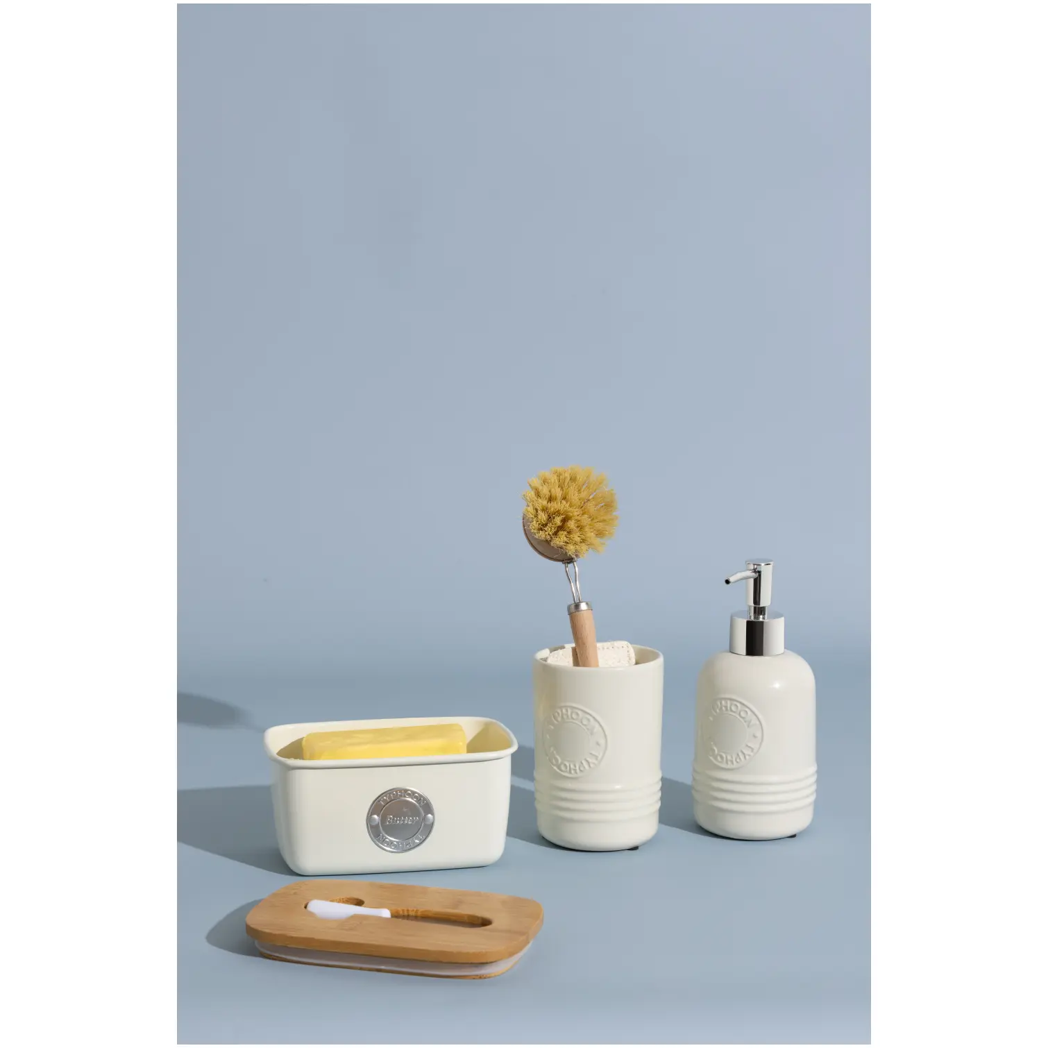 Typhoon Living Cream Soap Dispenser and Tumbler Set