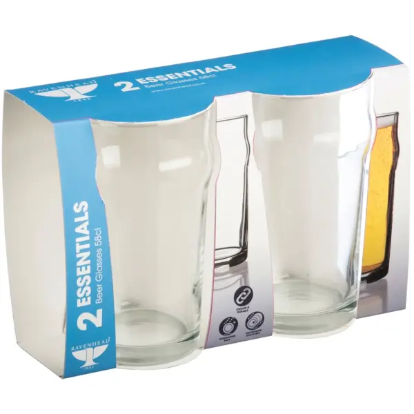 RAY0805 Ravenhead Essentials Beer Glasses 56cl Sleeve Of 2