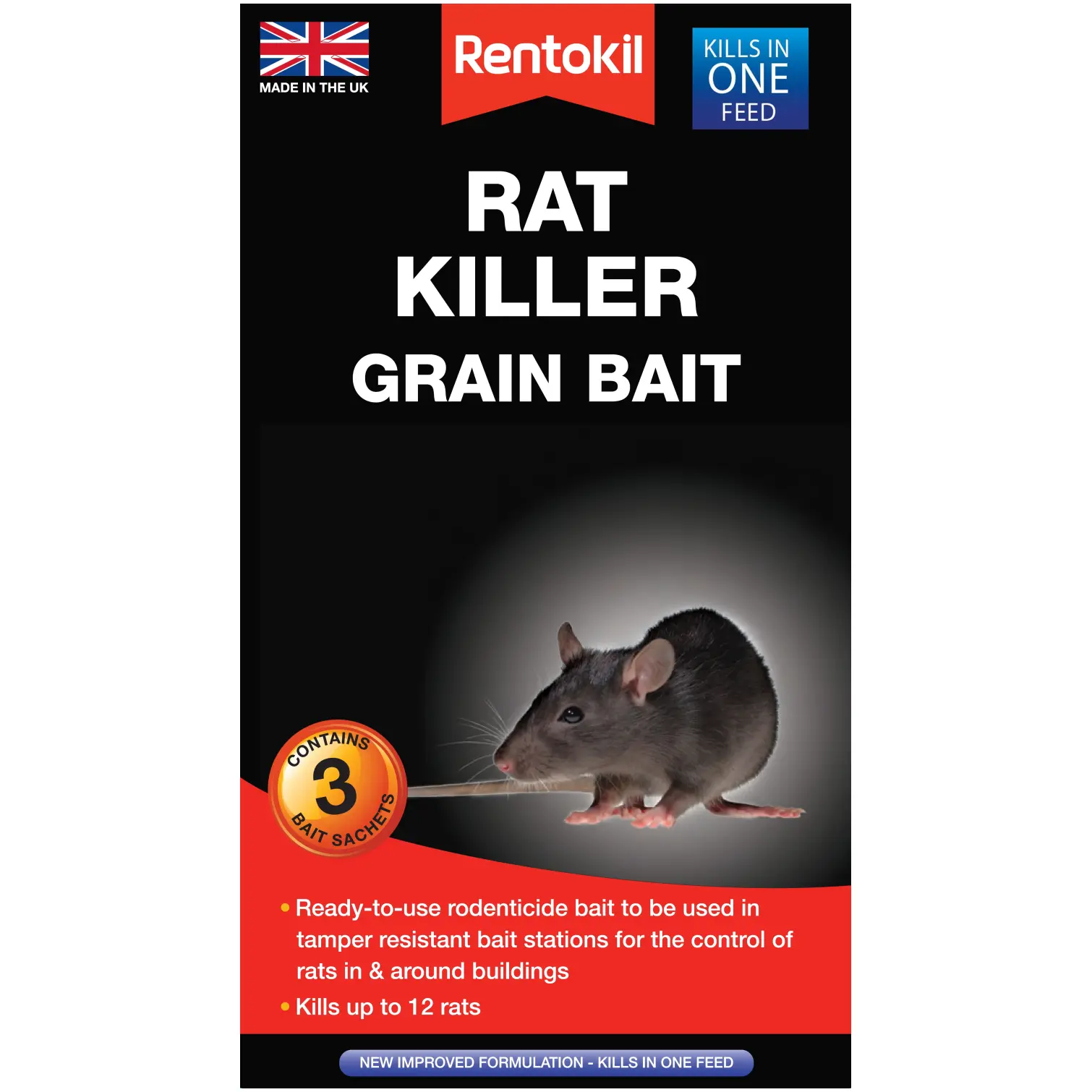 REN0142 Rentokil Rat Killer 3 Sachet