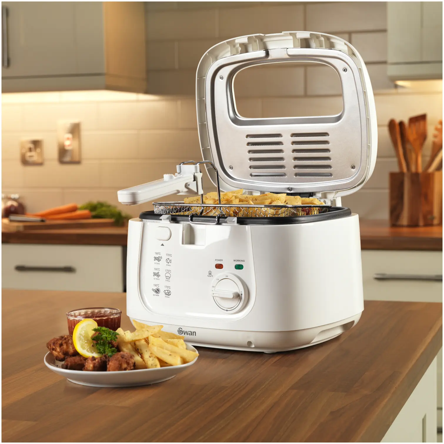 Swan Square Fryer White 2.5L