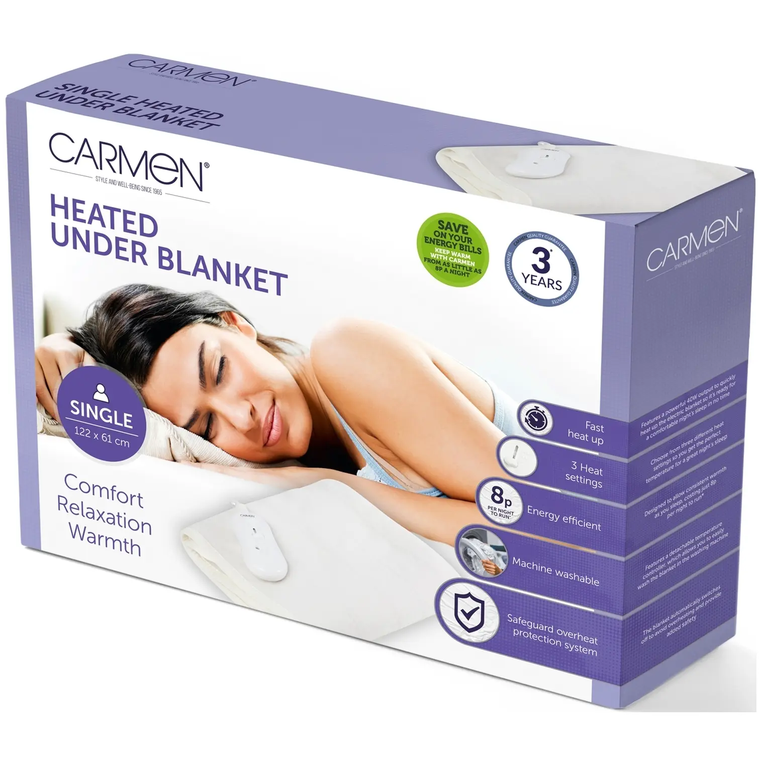 Carmen Under Blanket Single 120 x 60cm