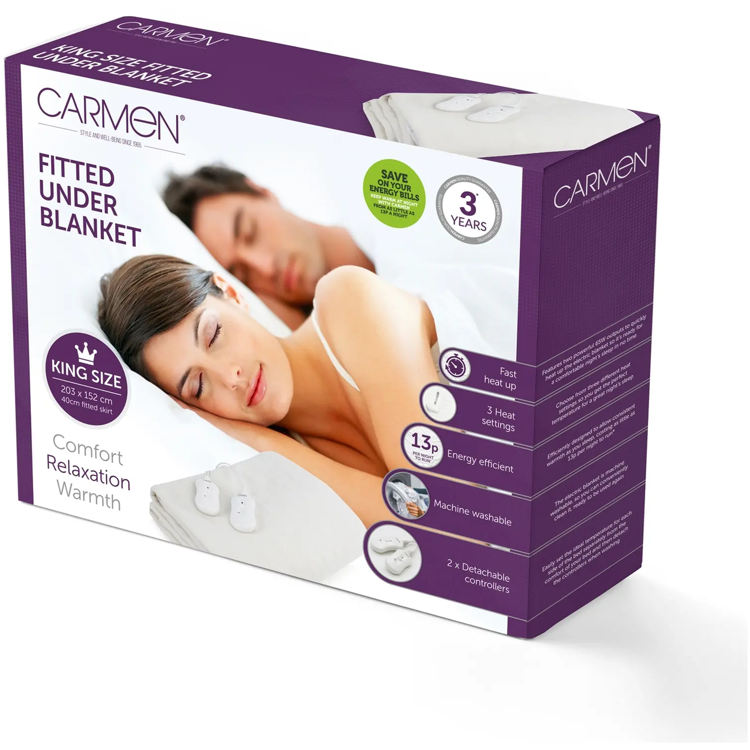 RKW0157 Carmen Under Blanket Fitted King Dual Control