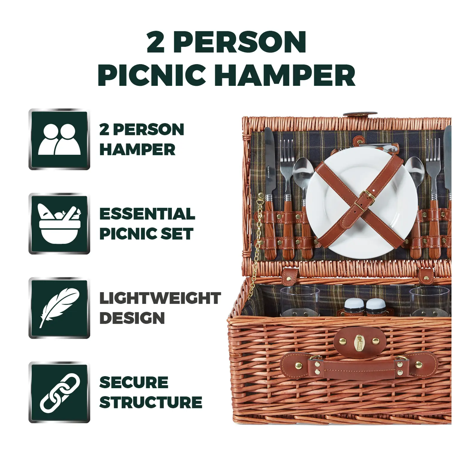 2 Person Filled Picnic Basket