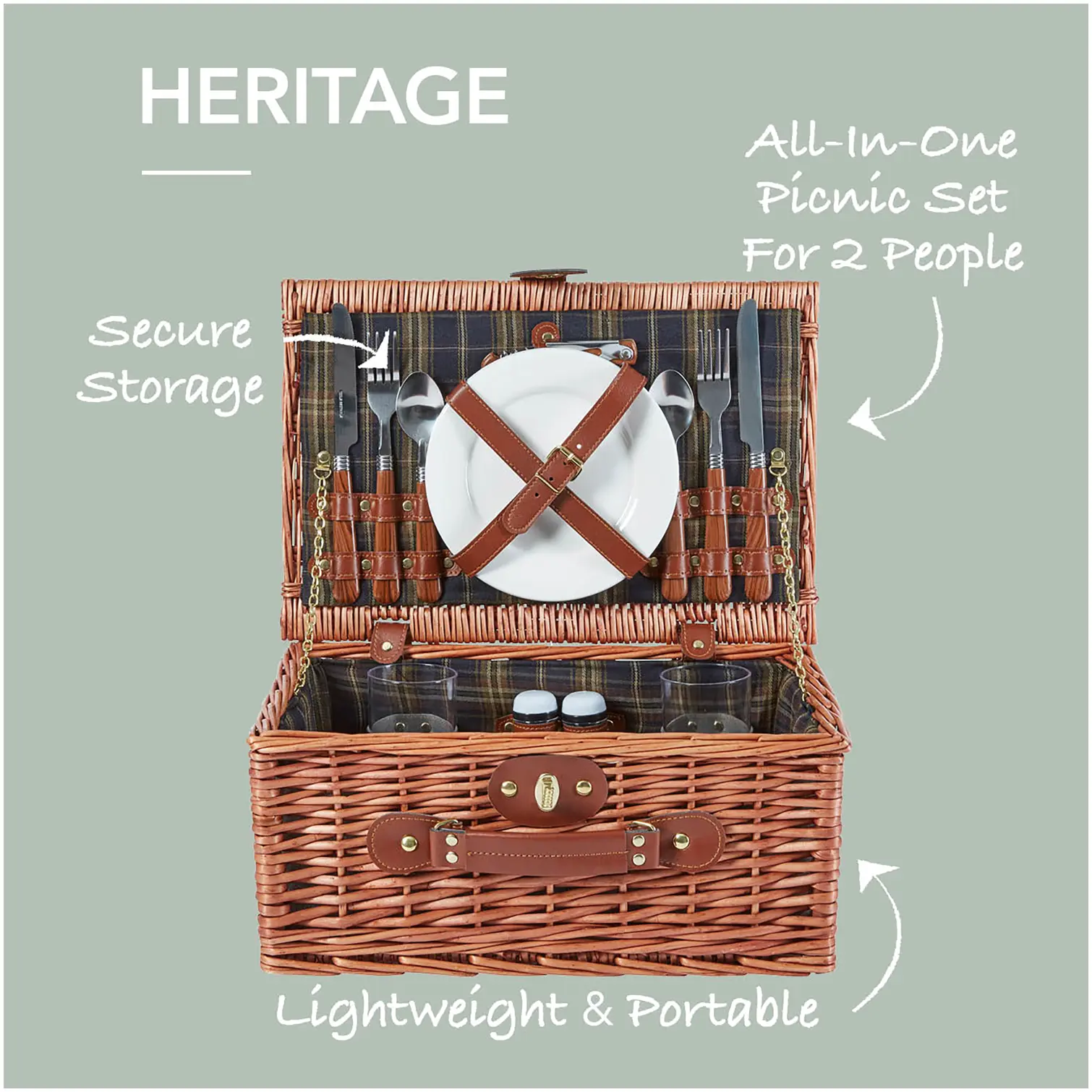 2 Person Filled Picnic Basket