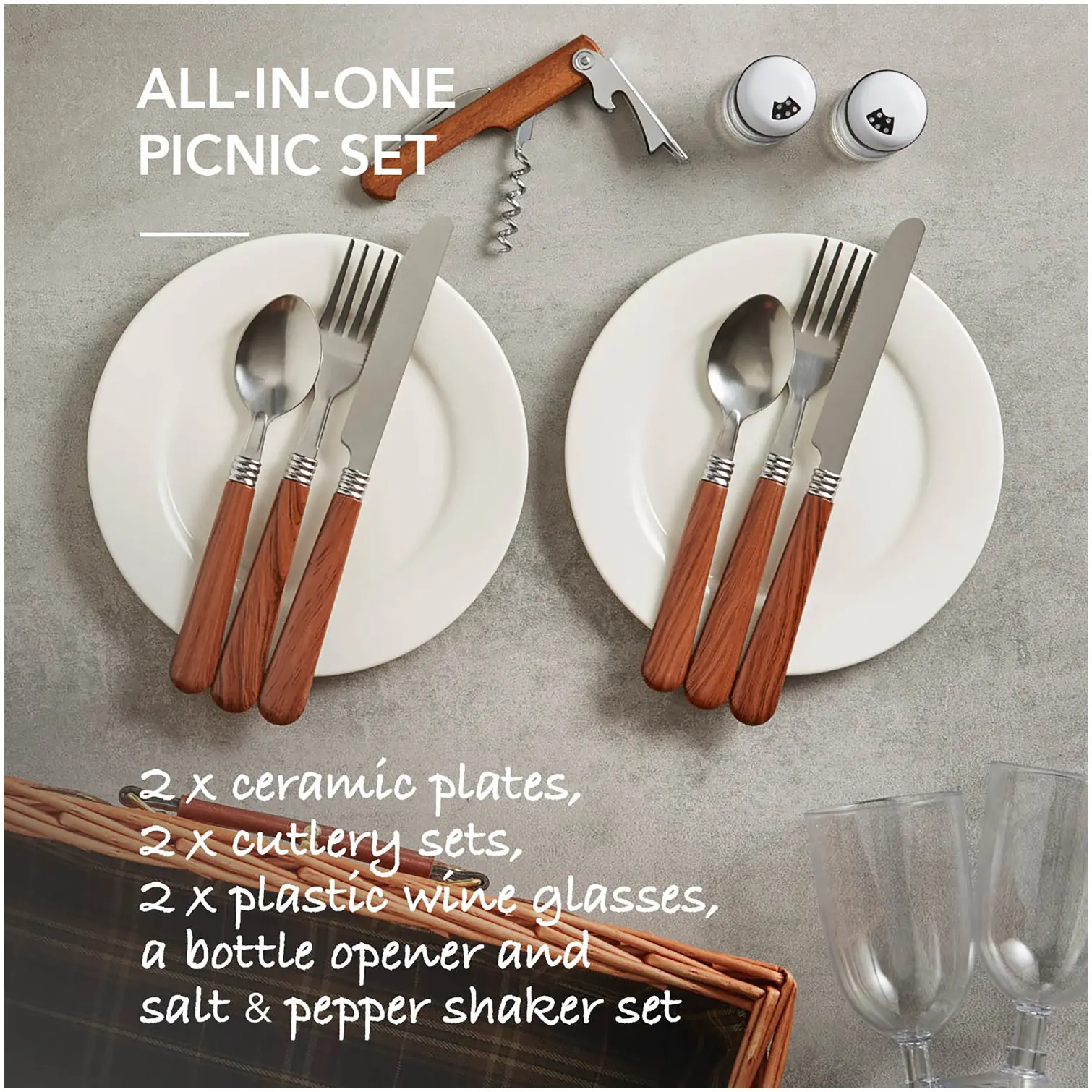 2 Person Filled Picnic Basket