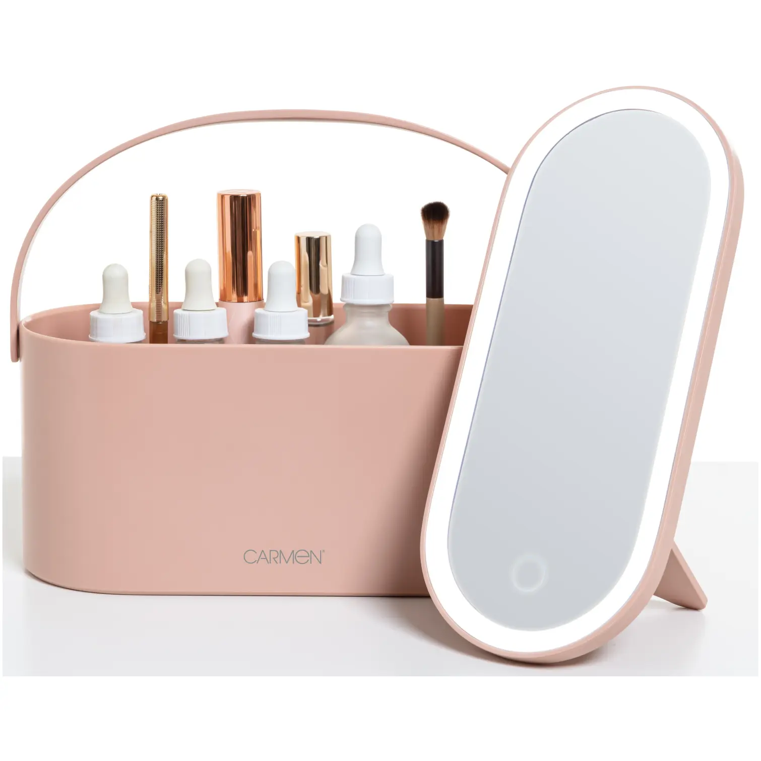 Carmen LED Mirror Cosmetic Storage