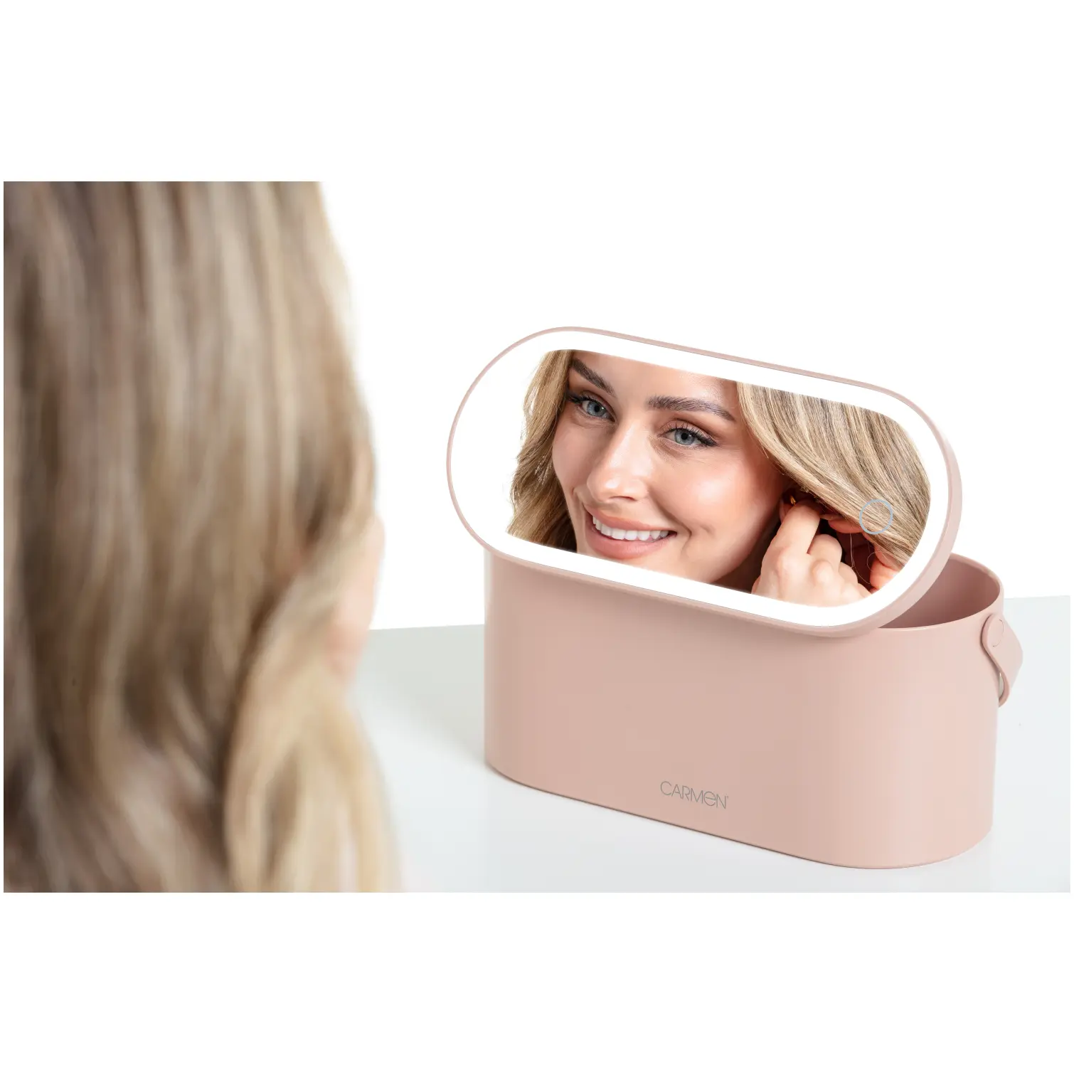 Carmen LED Mirror Cosmetic Storage