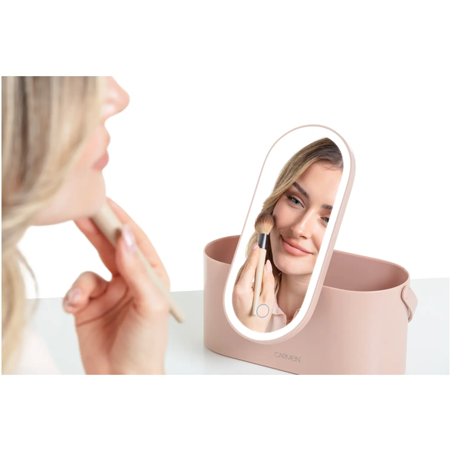 Carmen LED Mirror Cosmetic Storage