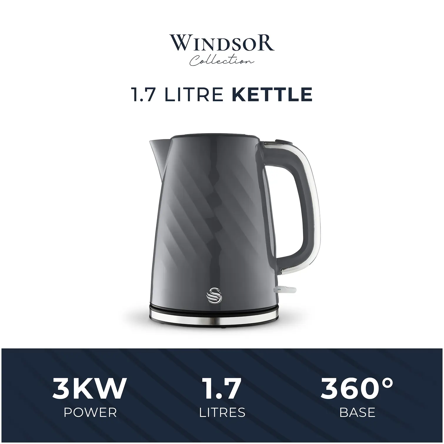 RKW2036_2 Swan Windsor Jug Kettle Grey