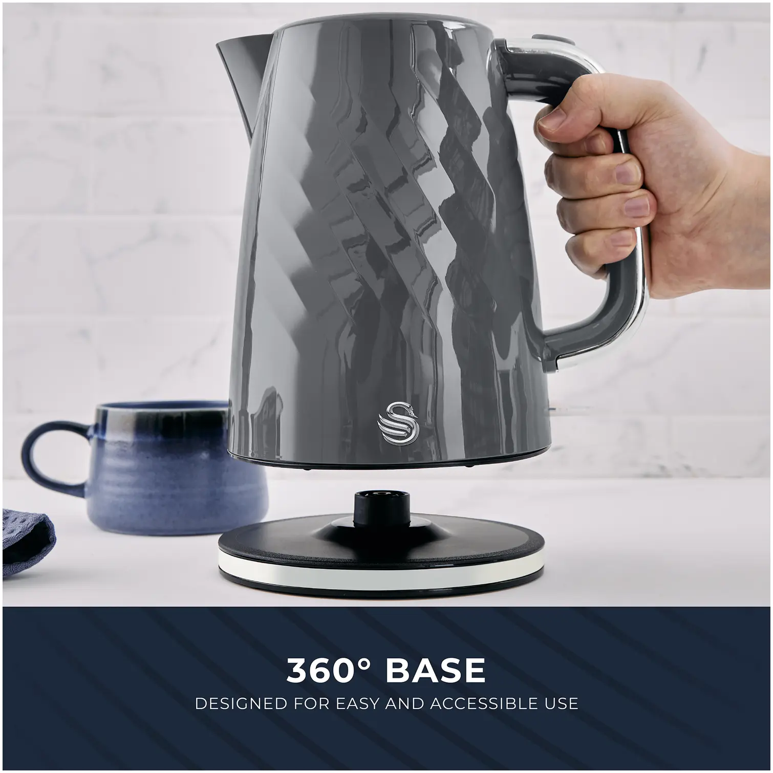 RKW2036_5 Swan Windsor Jug Kettle Grey