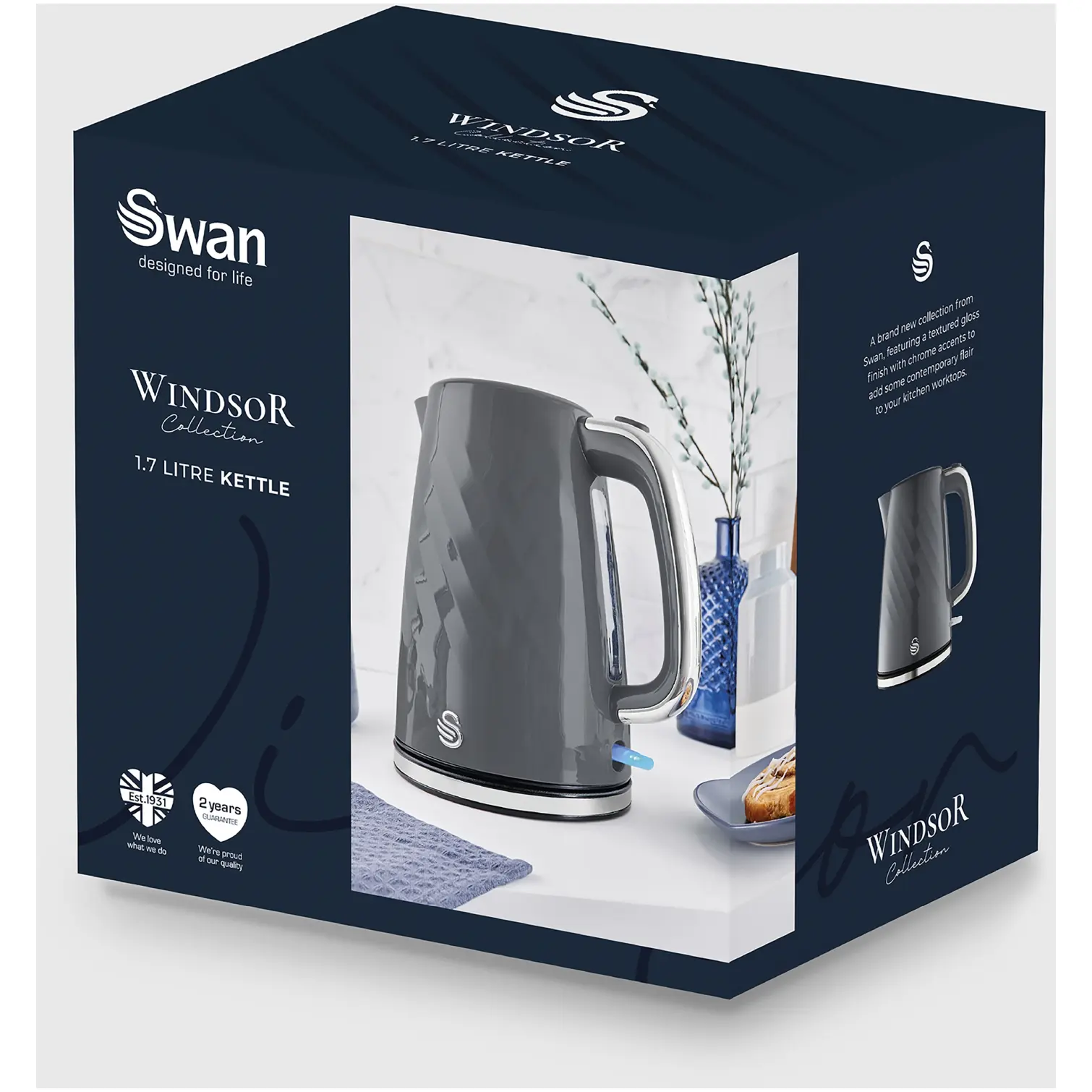 RKW2036_7 Swan Windsor Jug Kettle Grey