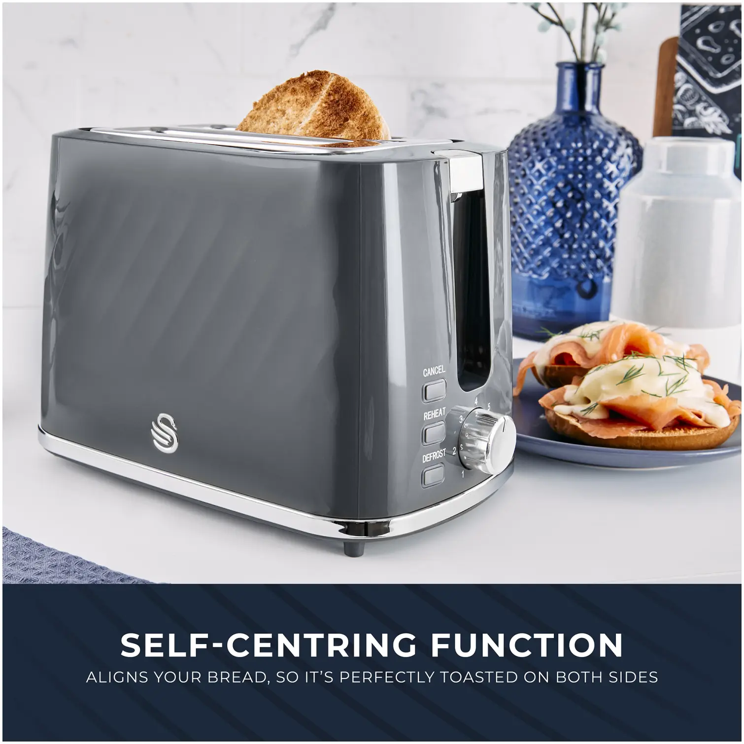RKW2040_1 Swan Windsor 2 Slice Toaster Grey