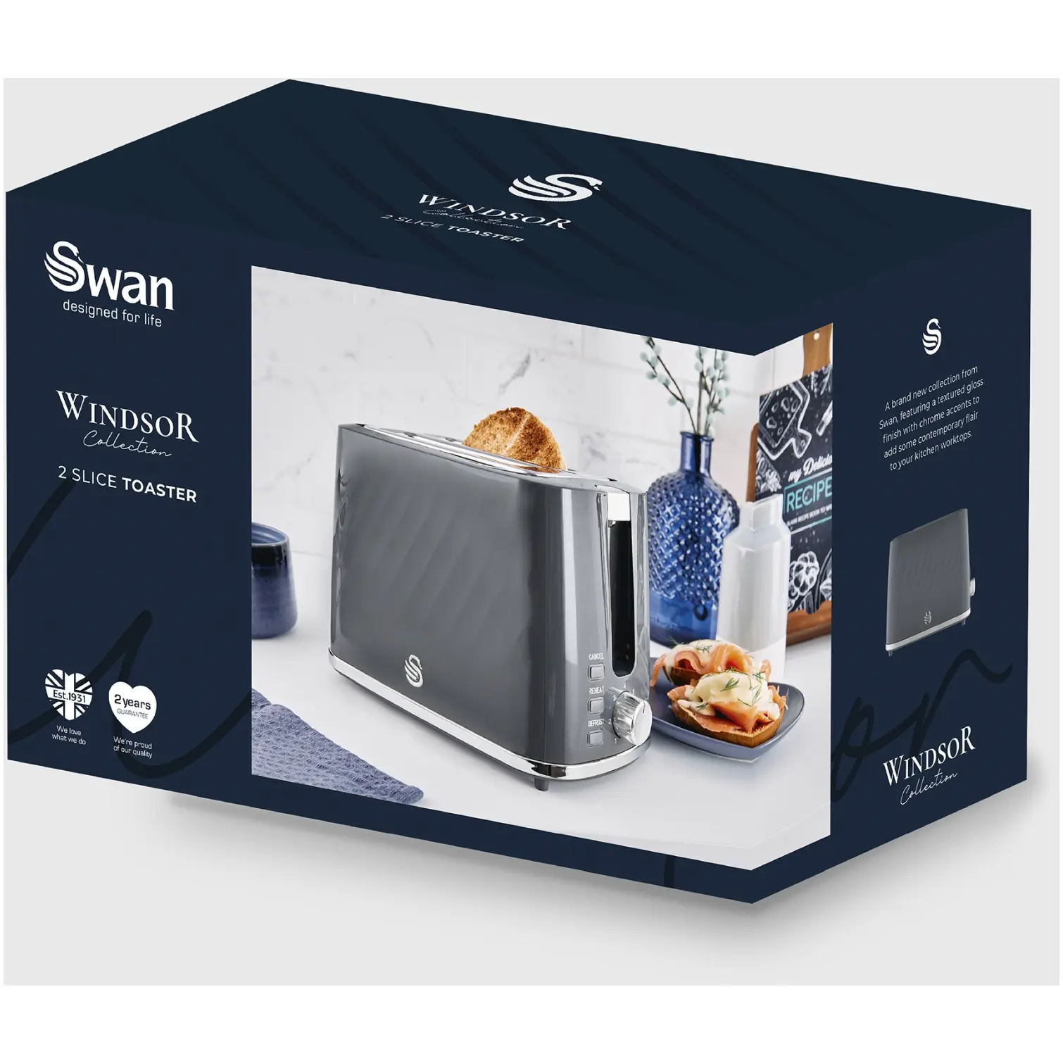 RKW2040_7 Swan Windsor 2 Slice Toaster Grey